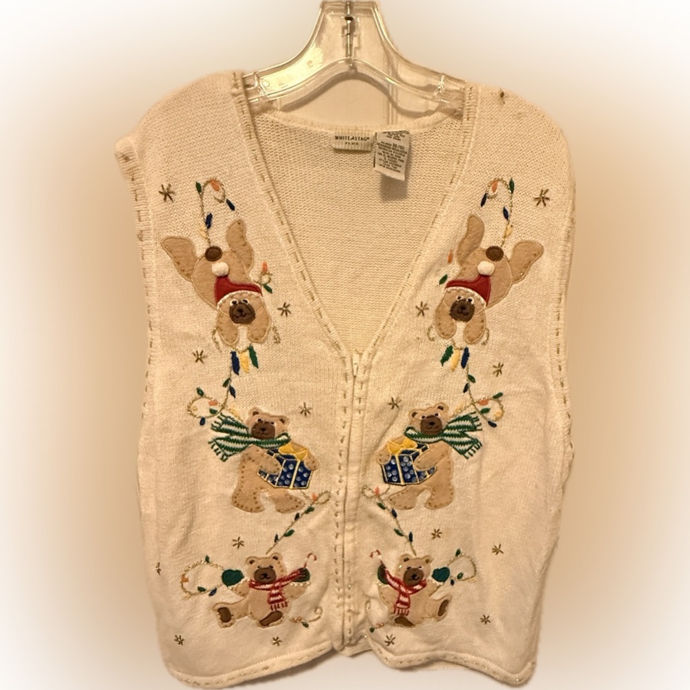 White Stag Plus Christmas Sweater Vest as is